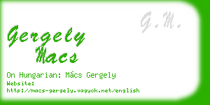 gergely macs business card